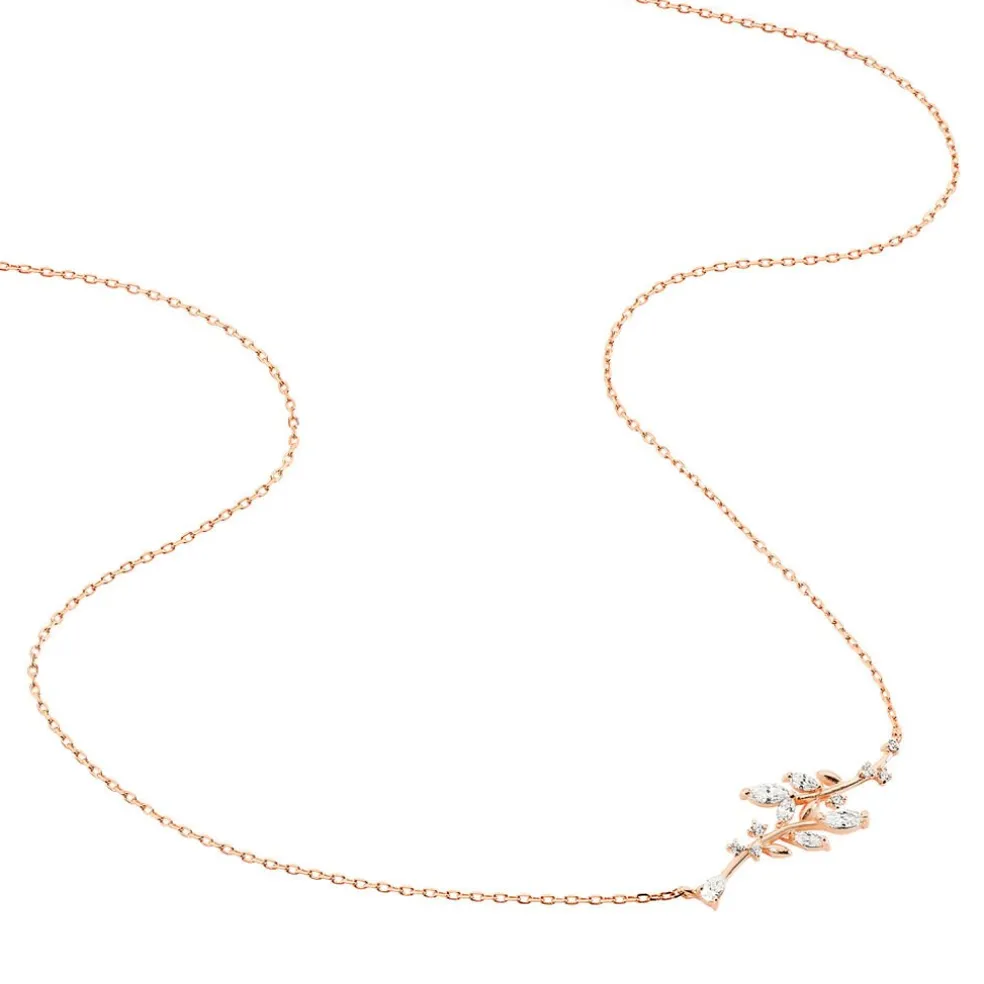 Collier Wendy Argent Rose Oxyde De Zirconium