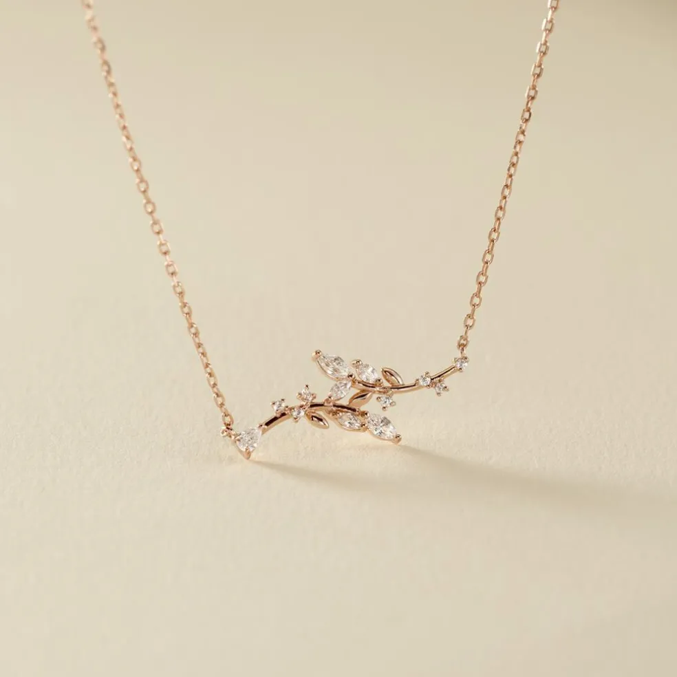 Collier Wendy Argent Rose Oxyde De Zirconium
