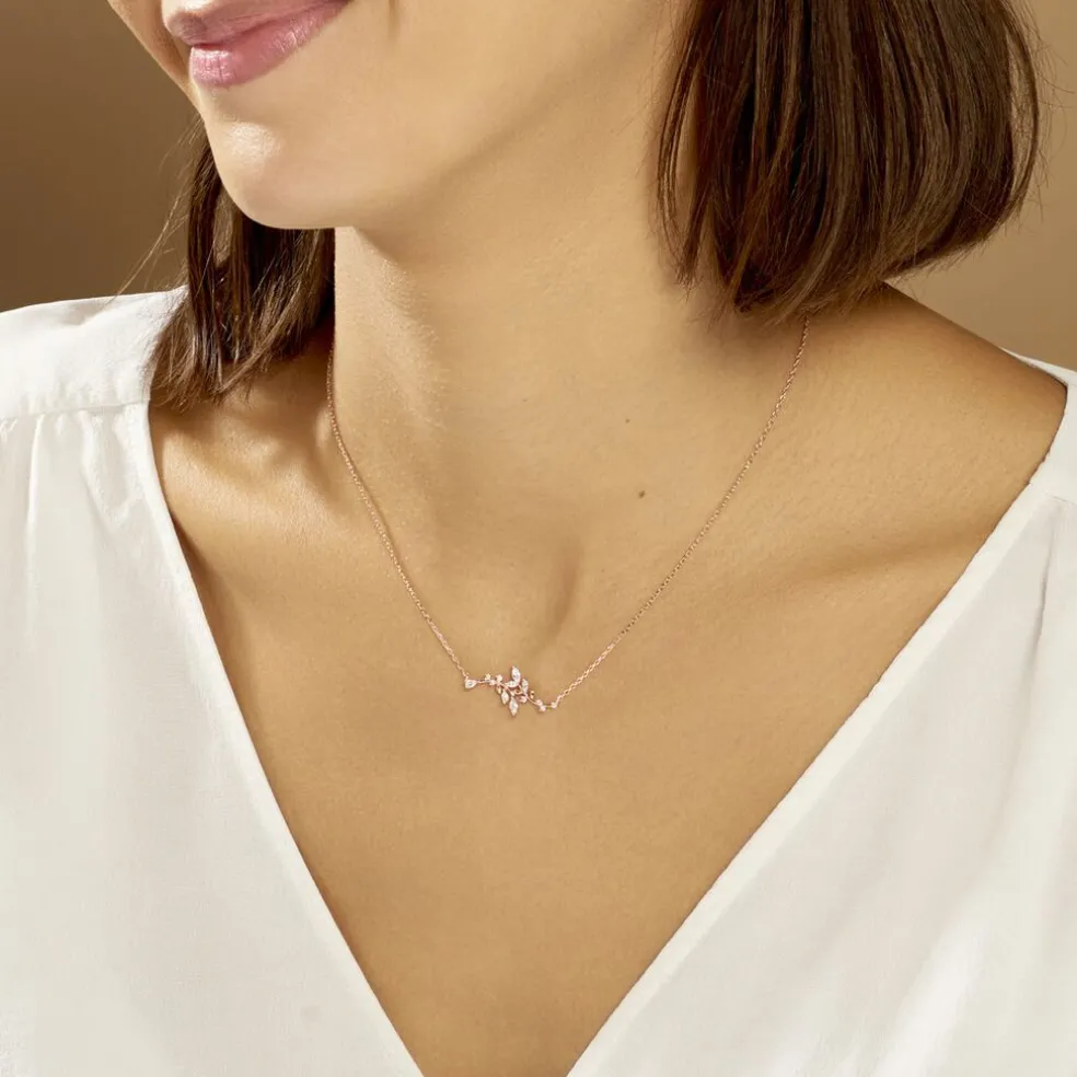 Collier Wendy Argent Rose Oxyde De Zirconium