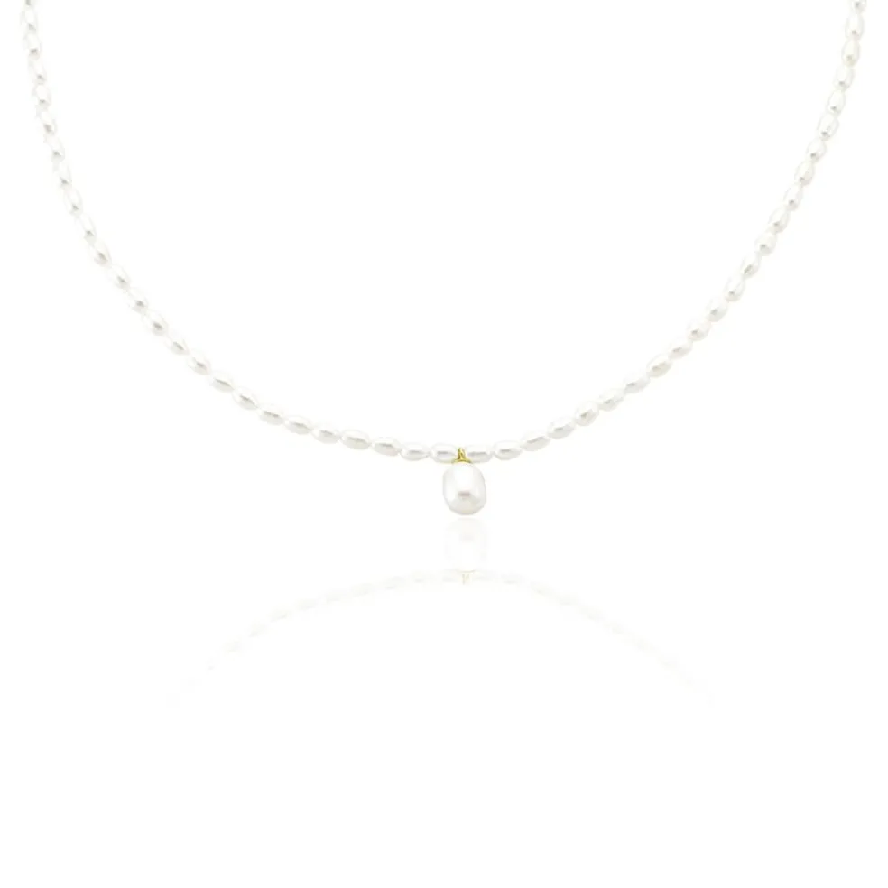 Collier Wilfrid Or Jaune Perle De Culture