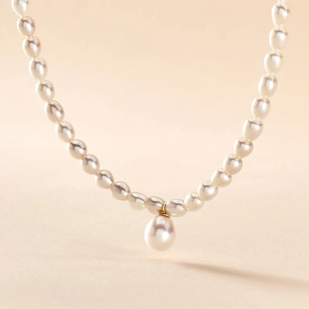 Collier Wilfrid Or Jaune Perle De Culture