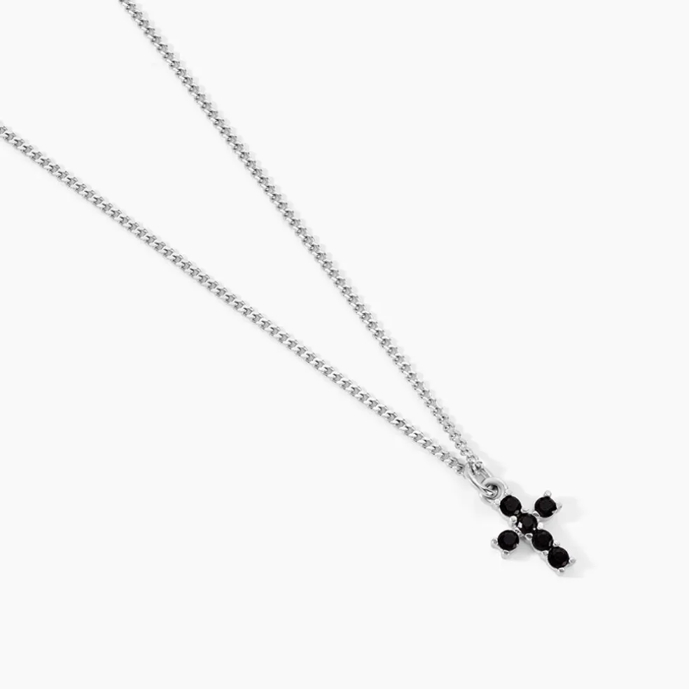 Collier Yahn Argent Blanc Pierre De Synthese