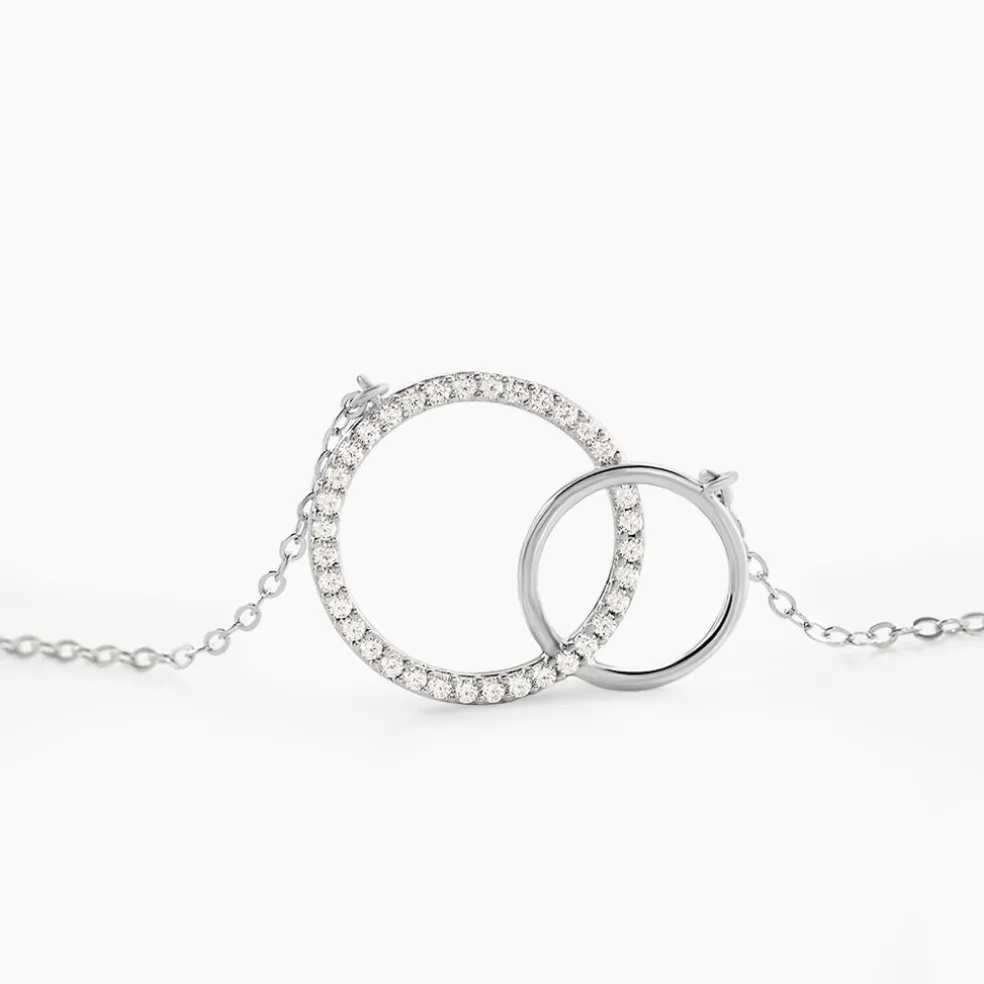 Collier Yalaz Argent Blanc Oxyde De Zirconium
