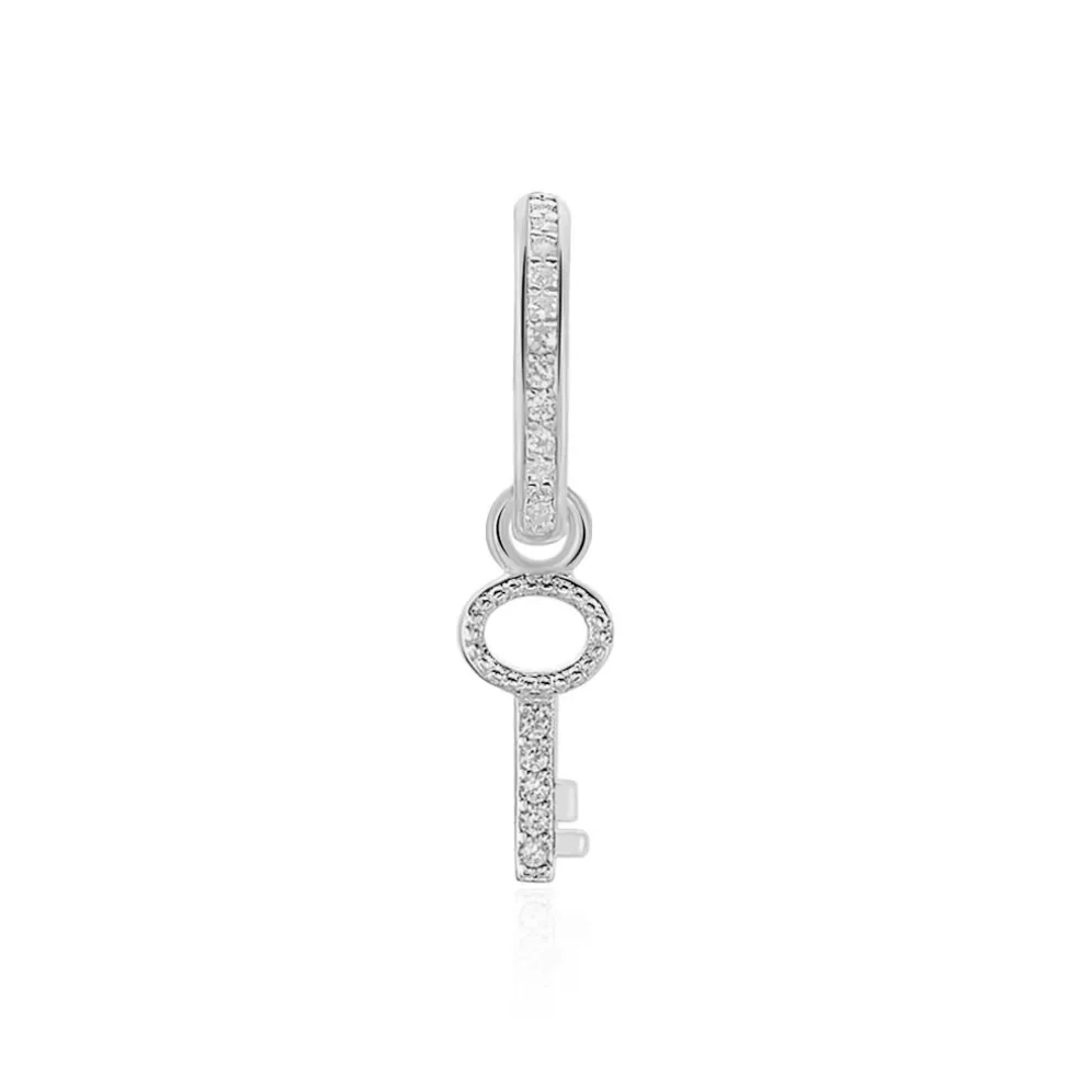 Créole Unitaire Ancelin Rondes Argent Blanc Oxyde De Zirconium