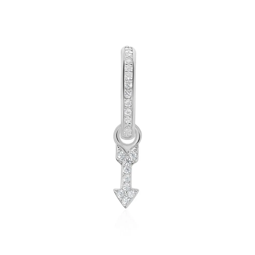 Créole Unitaire Ancelin Rondes Argent Blanc Oxyde De Zirconium