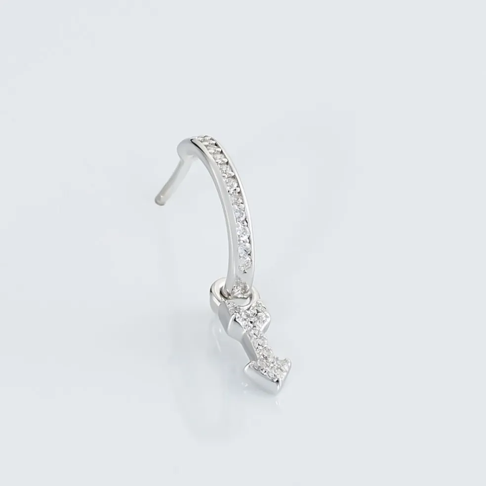 Créole Unitaire Ancelin Rondes Argent Blanc Oxyde De Zirconium