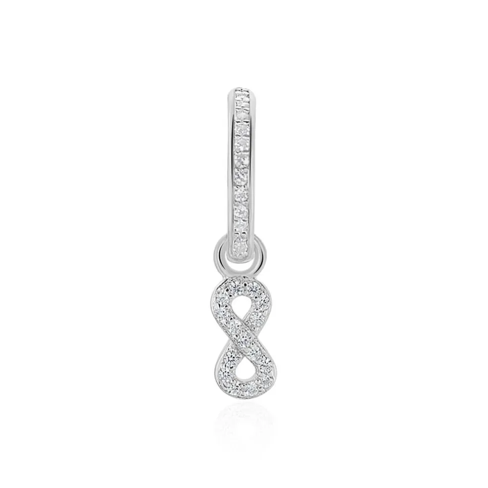 Créole Unitaire Ancelin Rondes Argent Blanc Oxyde De Zirconium