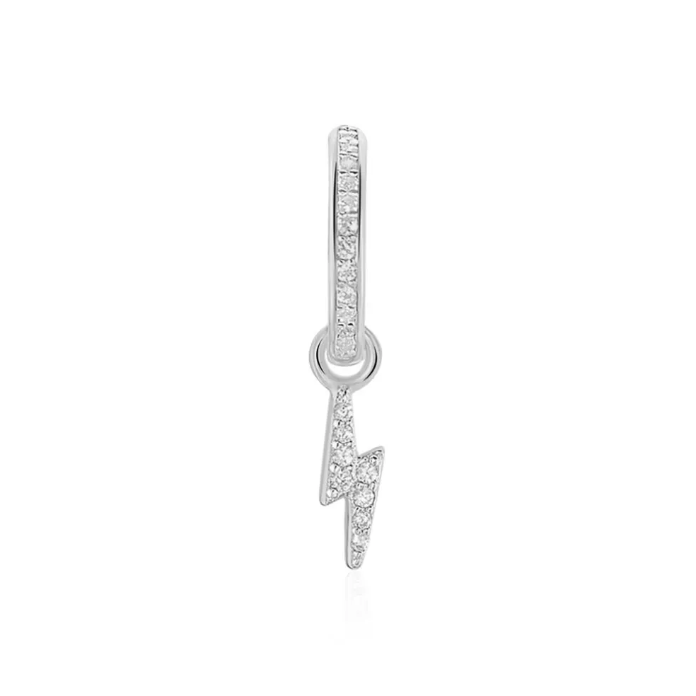 Créole Unitaire Ancelin Rondes Argent Blanc Oxyde De Zirconium