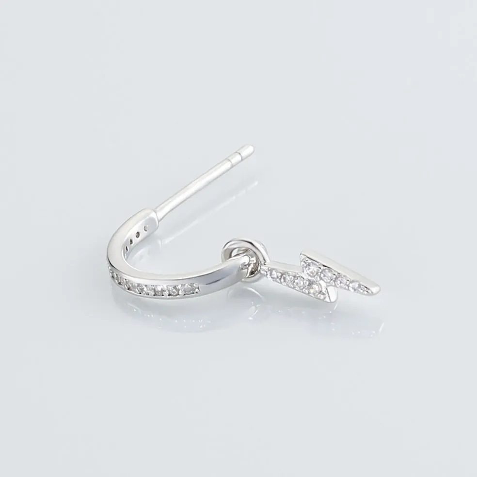 Créole Unitaire Ancelin Rondes Argent Blanc Oxyde De Zirconium