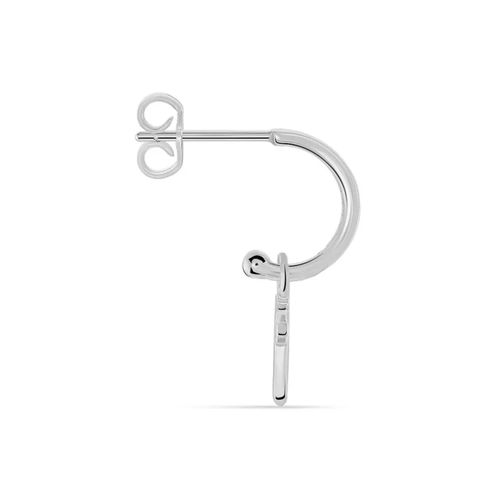 Créole Unitaire Ancelin Rondes Argent Blanc Oxyde De Zirconium