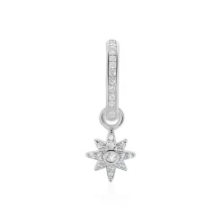 Créole Unitaire Ancelin Rondes Argent Blanc Oxyde De Zirconium