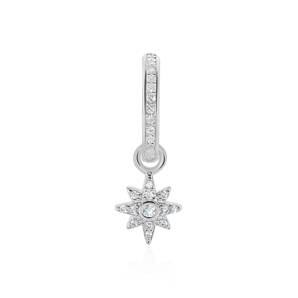 Créole Unitaire Ancelin Rondes Argent Blanc Oxyde De Zirconium