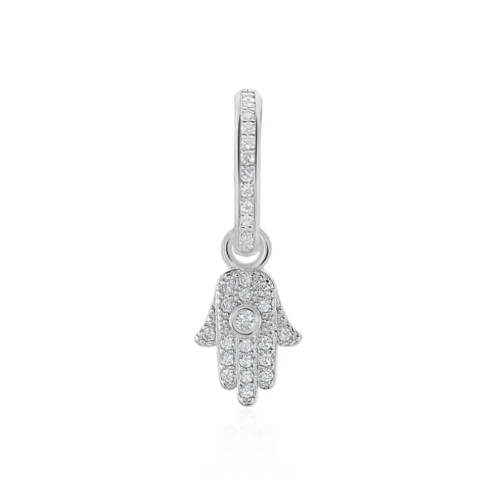 Créole Unitaire Ancelin Rondes Argent Blanc Oxyde De Zirconium