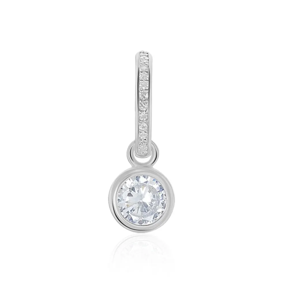 Créole Unitaire Ancelin Rondes Argent Blanc Oxyde De Zirconium