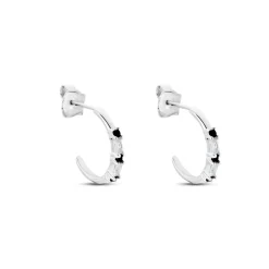 Créoles Adriana Argent Blanc Oxyde De Zirconium