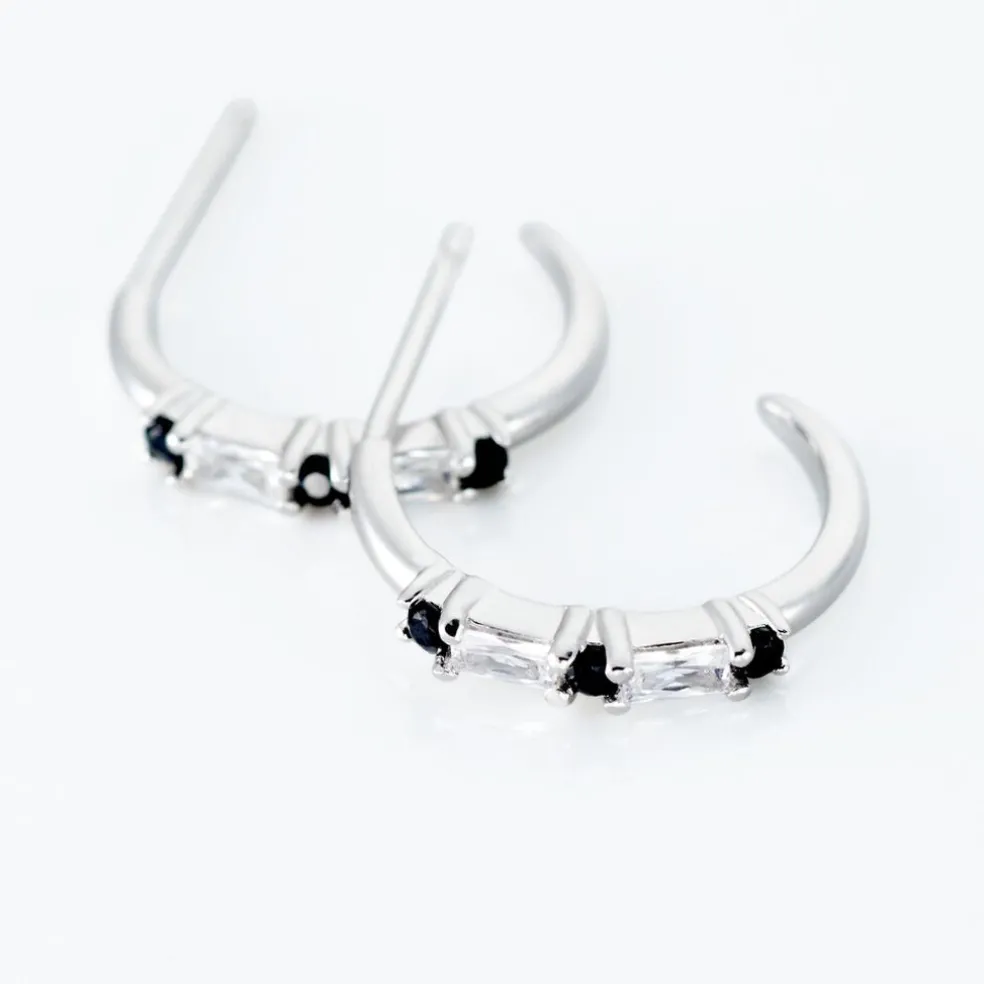 Créoles Adriana Argent Blanc Oxyde De Zirconium