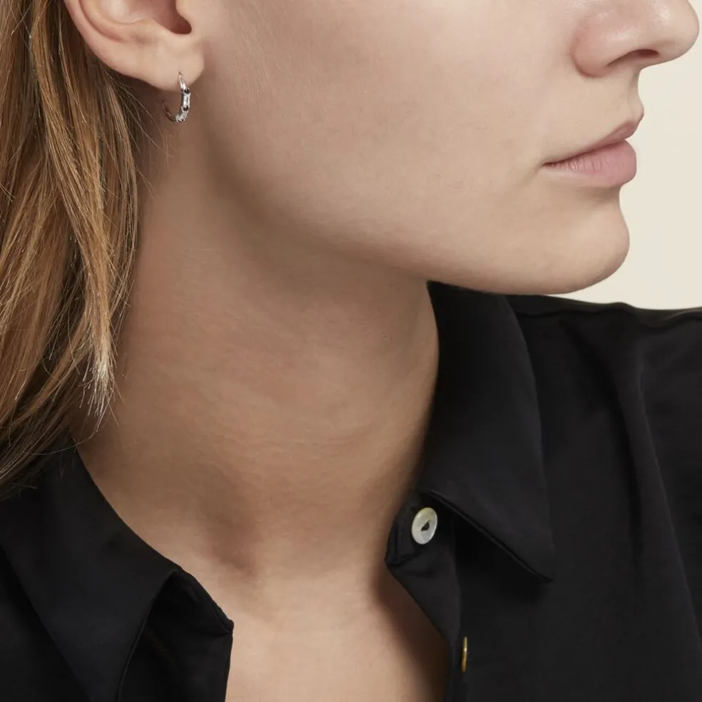 Créoles Adriana Argent Blanc Oxyde De Zirconium