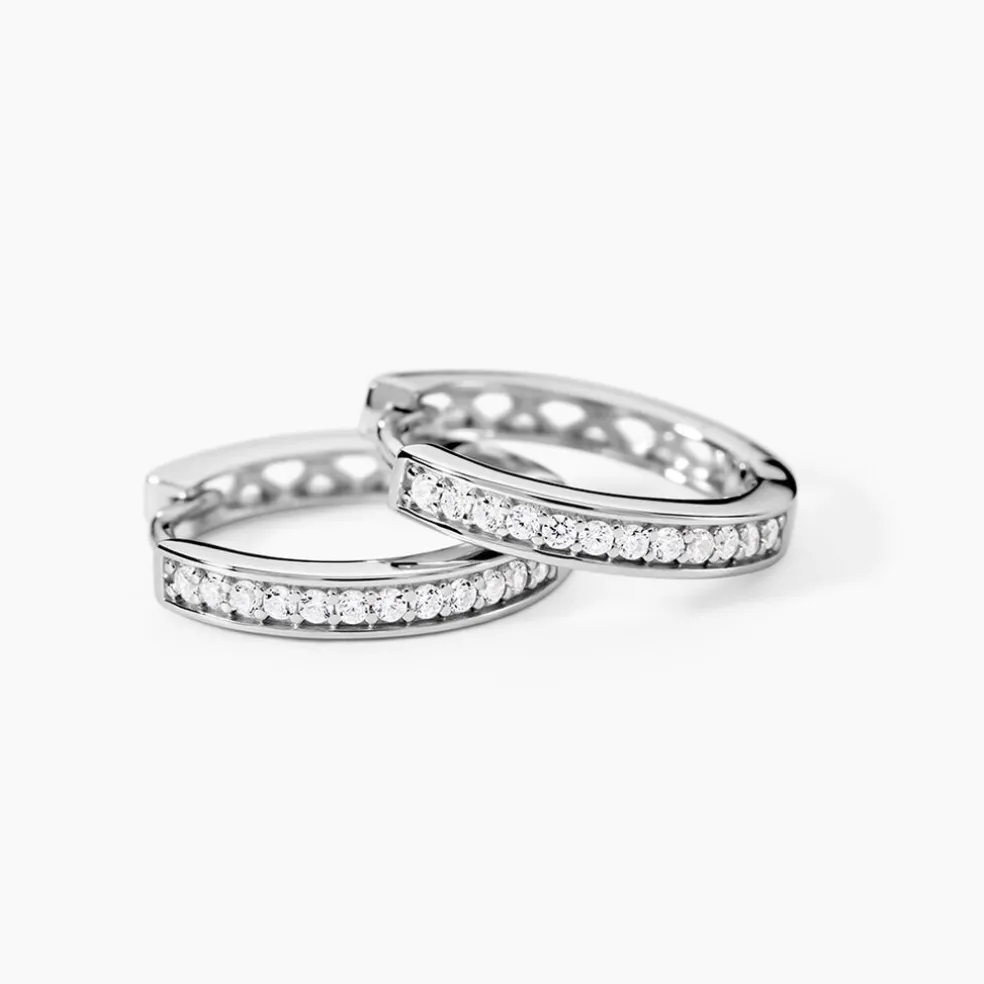 Créoles Alexa Argent Argenté Oxyde De Zirconium