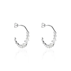 Créoles Andeol Rondes Argent Blanc Oxyde De Zirconium