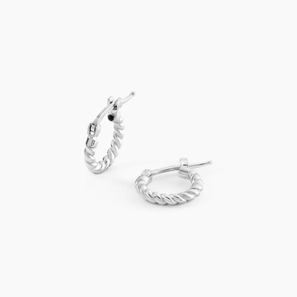 Créoles Appolina Argent Blanc