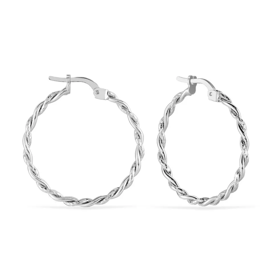 Créoles Argent Blanc Abie