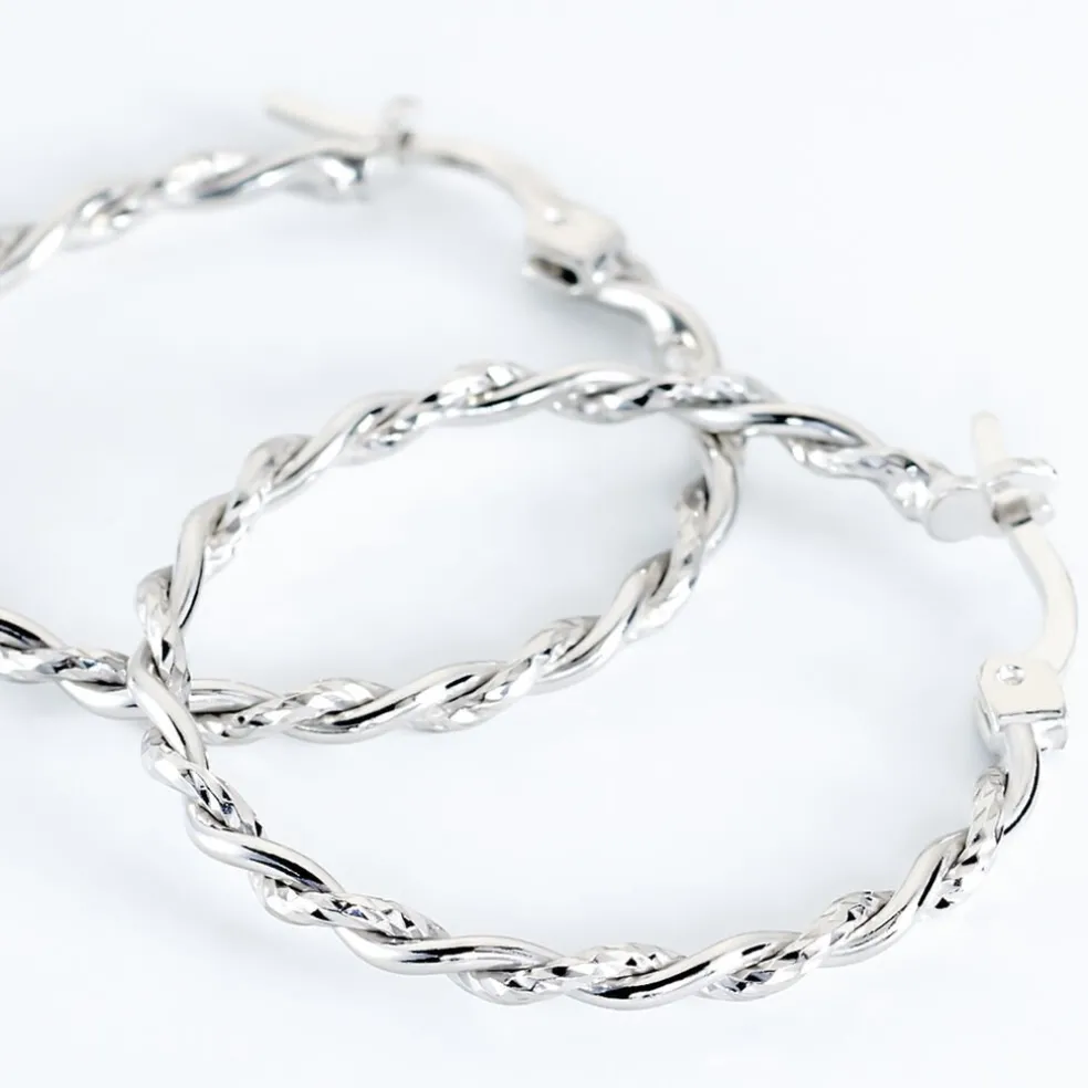 Créoles Argent Blanc Abie