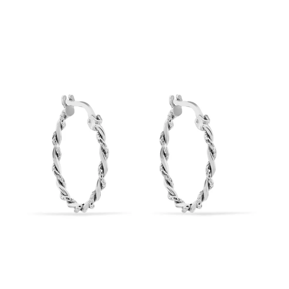 Créoles Argent Blanc Abie