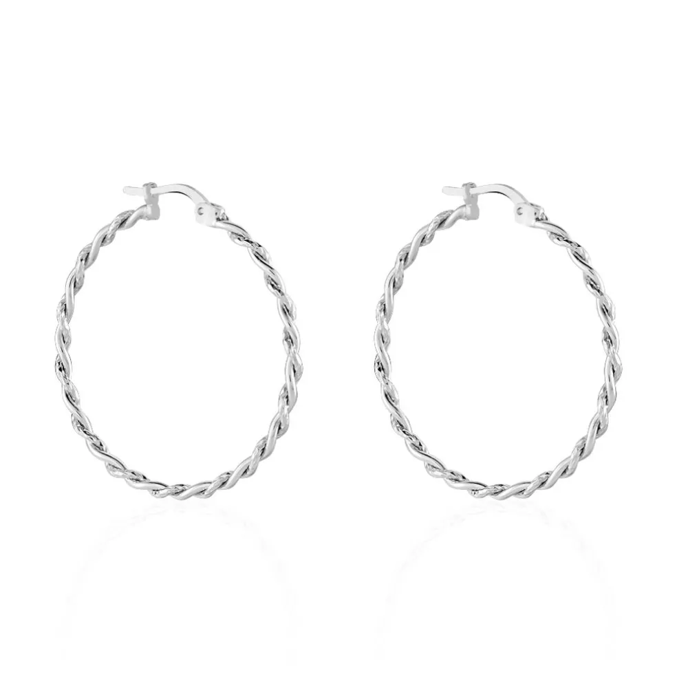 Créoles Argent Blanc Abie