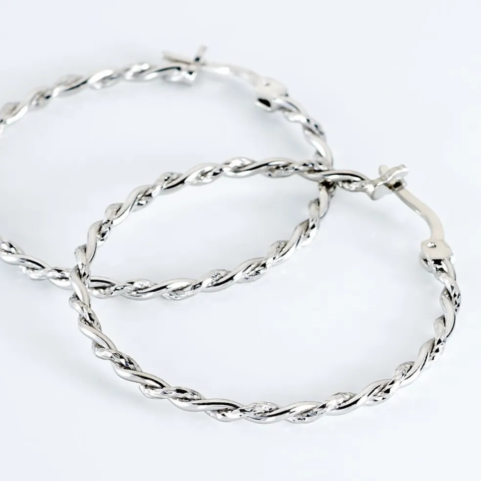 Créoles Argent Blanc Abie