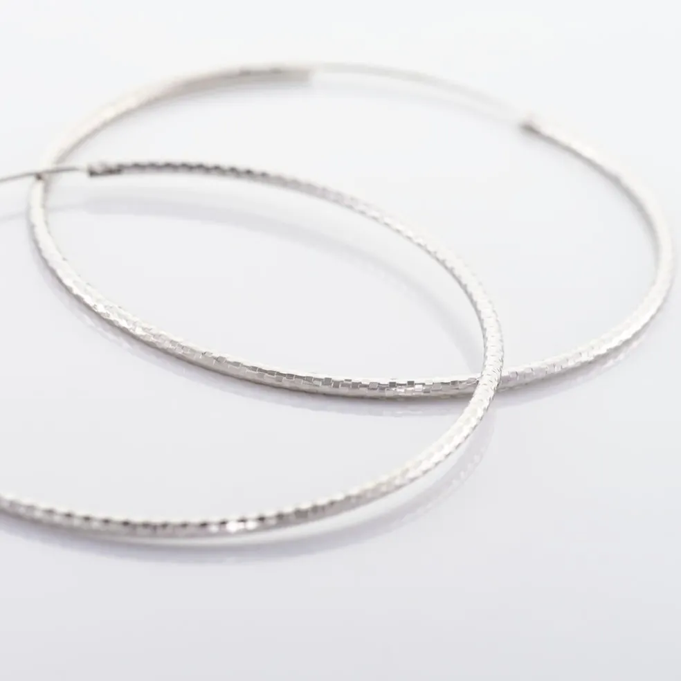 Créoles Argent Blanc Agathe