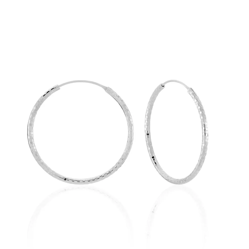 Créoles Argent Blanc Agathe