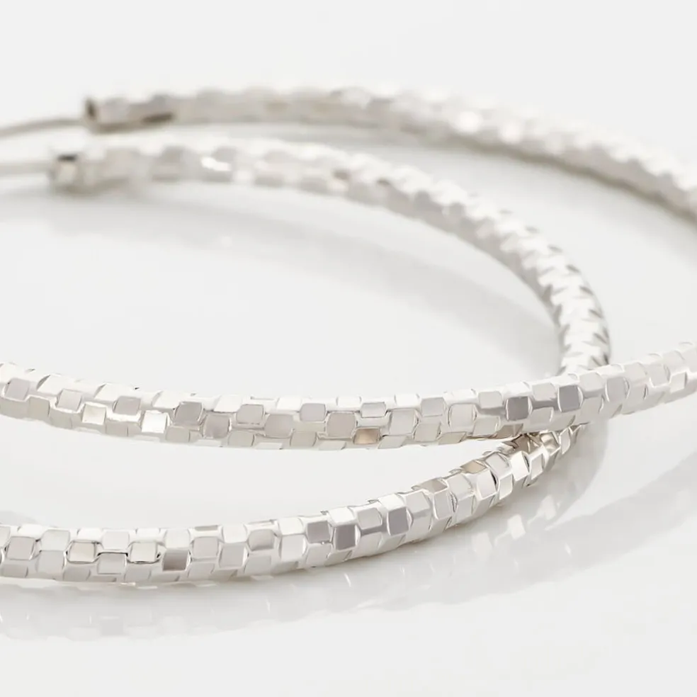 Créoles Argent Blanc Agathe