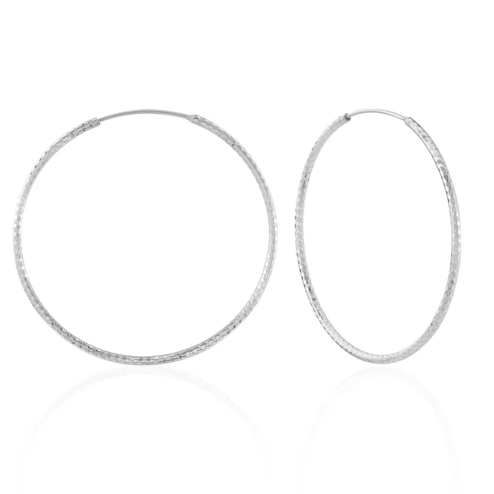 Créoles Argent Blanc Agathe