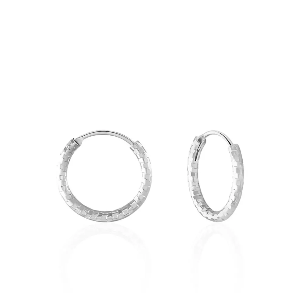 Créoles Argent Blanc Agathe