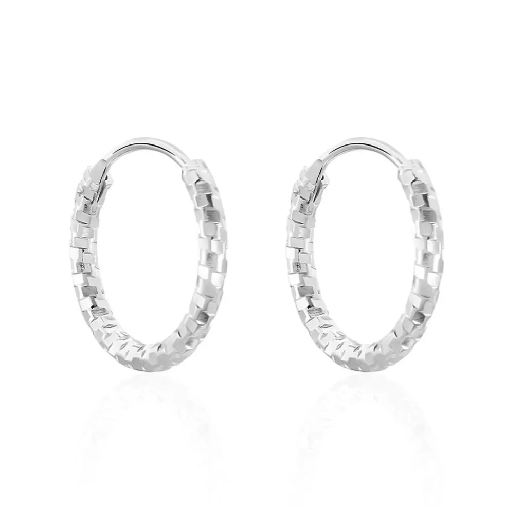 Créoles Argent Blanc Agathe