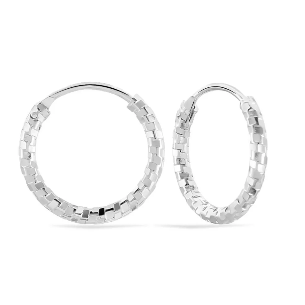 Créoles Argent Blanc Agathe