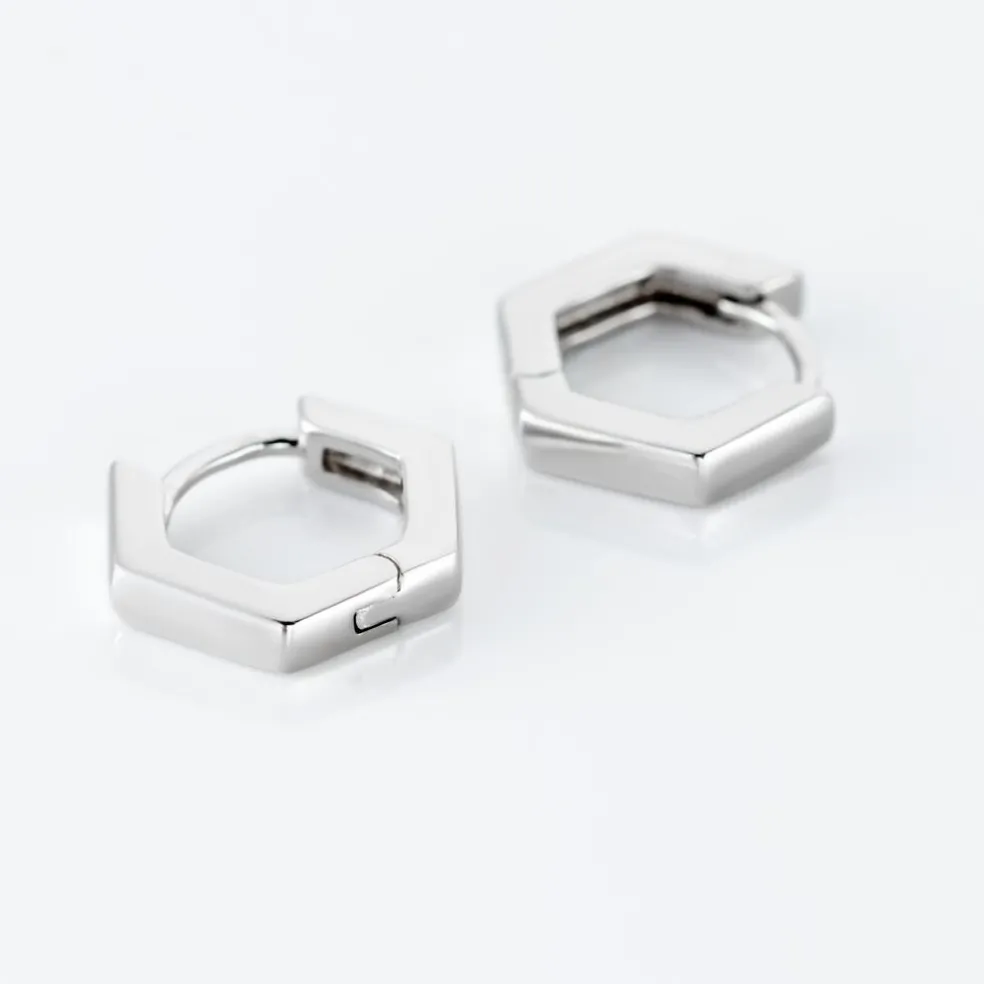 Créoles Argent Blanc Agnese