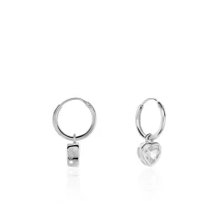 Créoles Argent Blanc Dahud Oxydes De Zirconium
