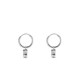 Créoles Argent Blanc Dahud Oxydes De Zirconium