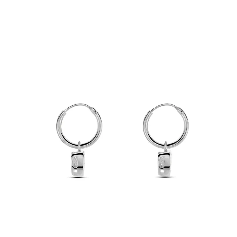 Créoles Argent Blanc Dahud Oxydes De Zirconium