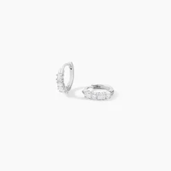 Créoles Argent Blanc Derren Oxydes De Zirconium