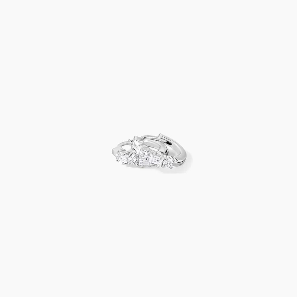 Créoles Argent Blanc Derren Oxydes De Zirconium