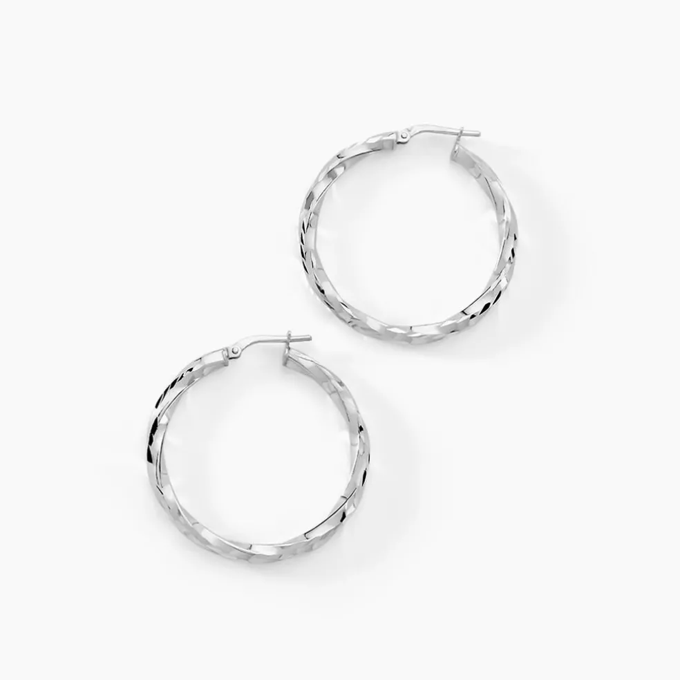 Créoles Argent Blanc Diane