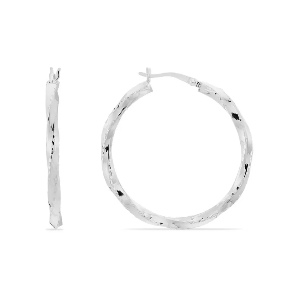 Créoles Argent Blanc Diane