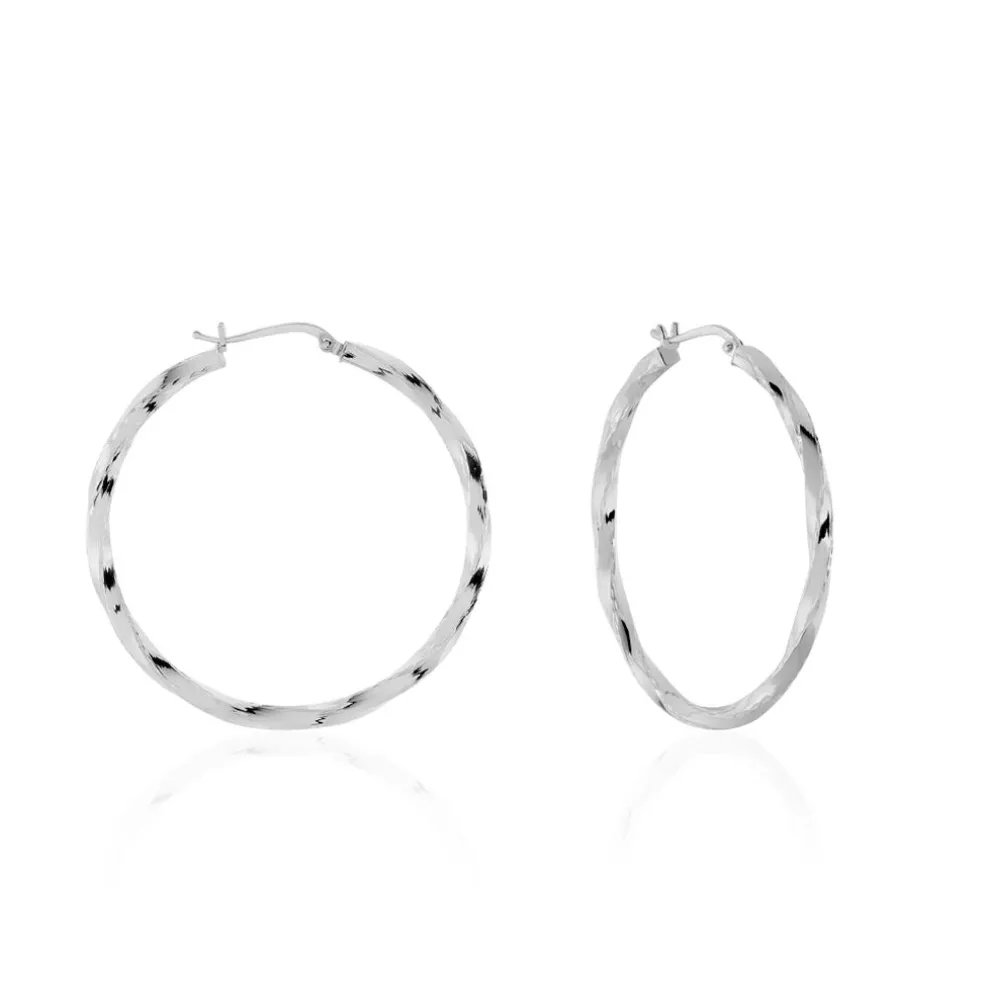 Créoles Argent Blanc Diane
