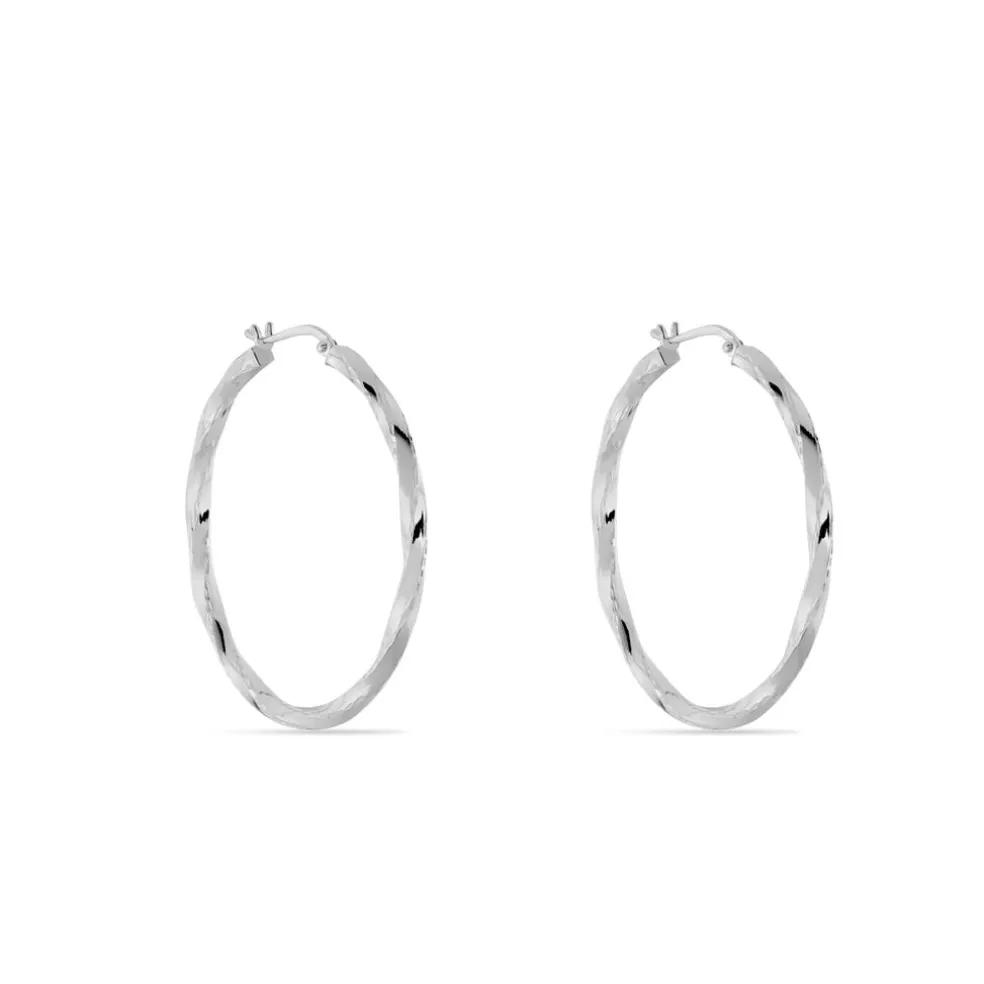 Créoles Argent Blanc Diane