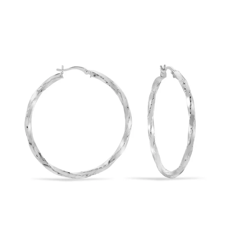 Créoles Argent Blanc Diane