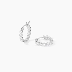 Créoles Argent Blanc Edoardo Oxydes De Zirconium