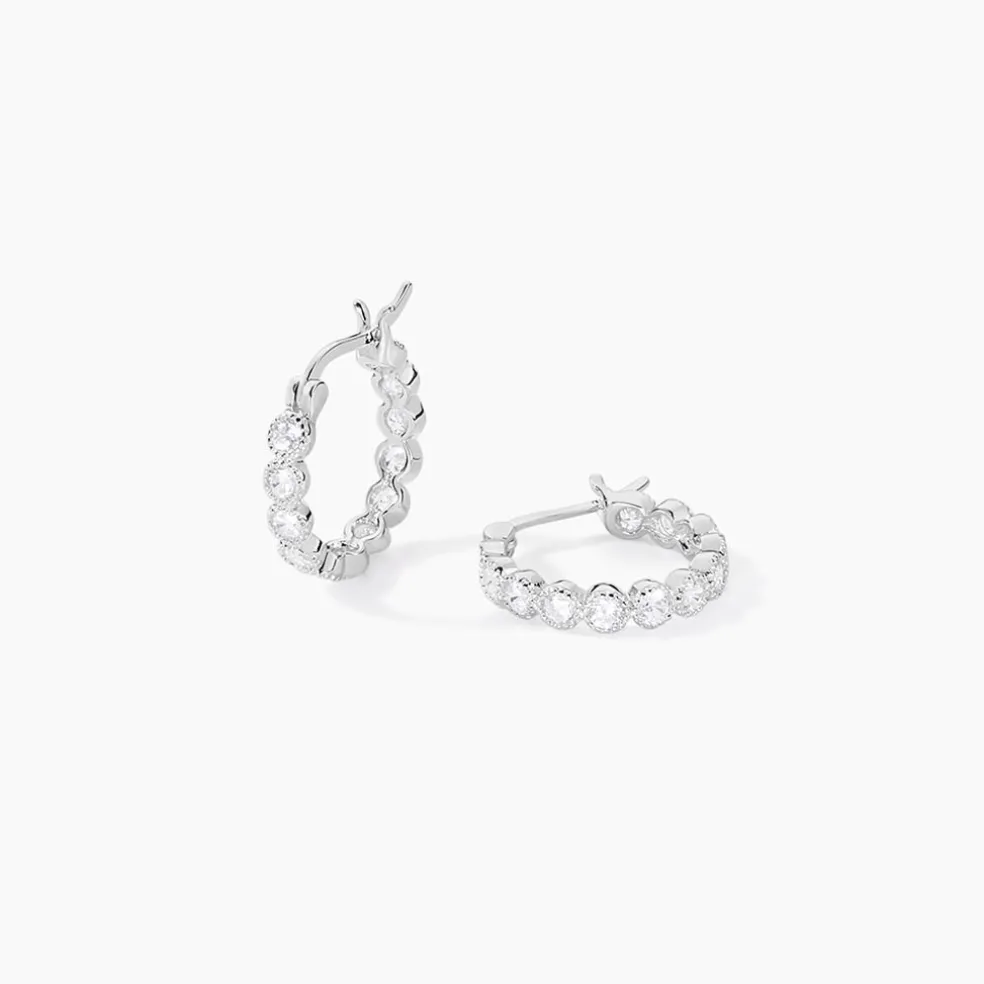 Créoles Argent Blanc Edoardo Oxydes De Zirconium