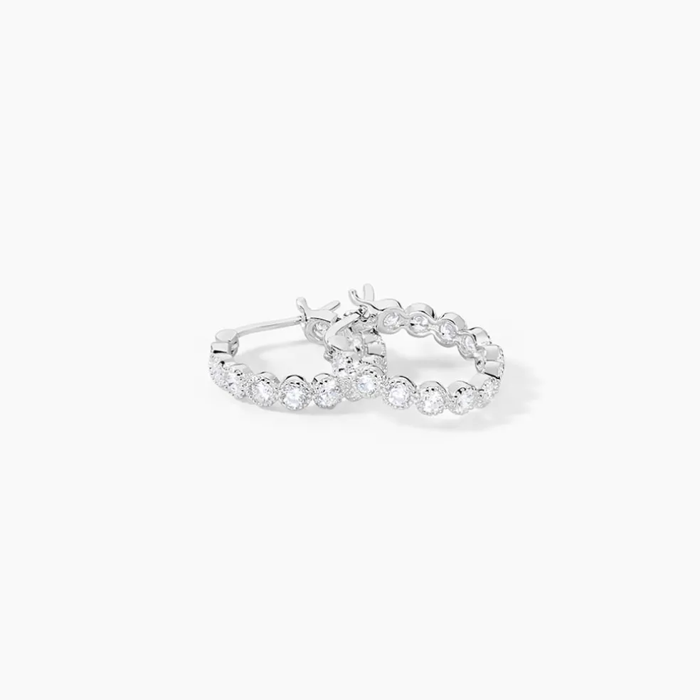 Créoles Argent Blanc Edoardo Oxydes De Zirconium